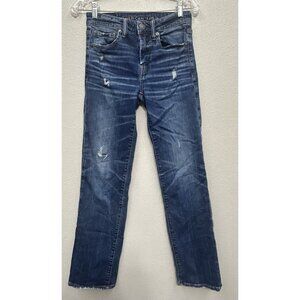American Eagle Original Bootcut Jeans Mens 28x32 Blue Cozy Airflex + Whiskering